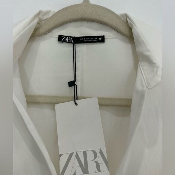 NWT ZARA LINEN BLEND DRESS WITH KEYHOLE DETAIL - Picture 15 of 16